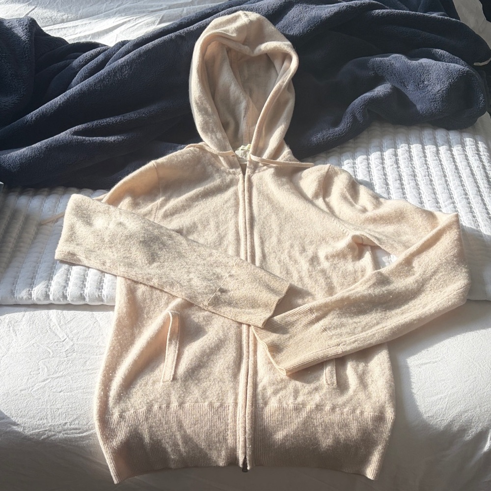 J. Crew 100% Cashmere Cream Hoodie